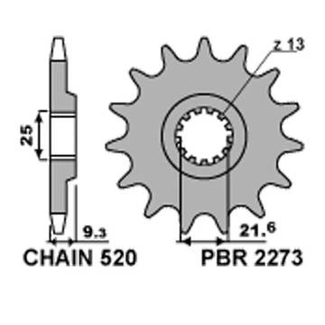 Фото Звезда передняя 14 зубов KTM SX85 18-25, Husqvarna TC85 18-25, GasGas MC85 21-25